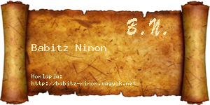 Babitz Ninon névjegykártya